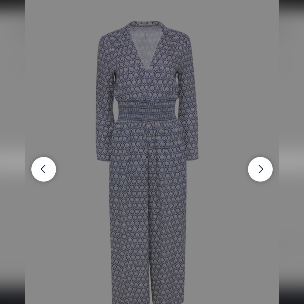 Elegant Blue Patterned Jumpsuit